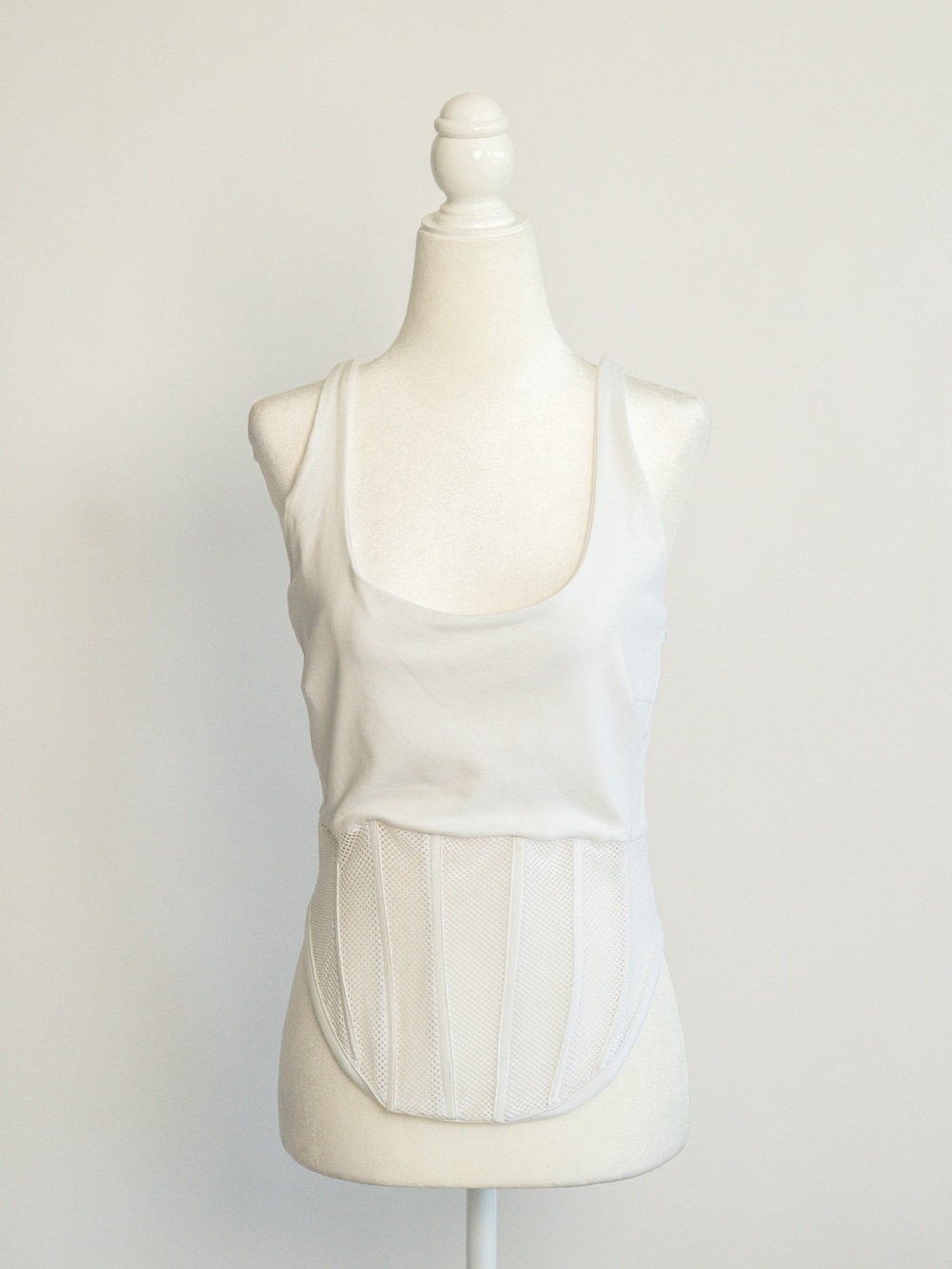 Fashion to Figure White Shaping Tank Bodysuit with Tummy Panel